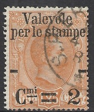 ITALY SCOTT 62 USED FINE - 1890 2c on 1.25L OVERPRINT ORANGE ISSUE picture