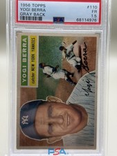 1956 Topps Yogi Berra #110 Gray Back PSA 1.5 FR New York Yankees HOF Vintage picture
