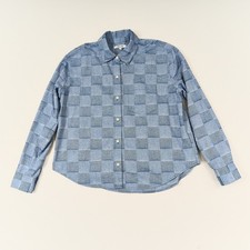 Madewell Shirt Womens Sz S Blue Denim Button Up Long Sleeve Cotton Poly Blend picture