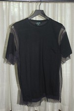 Vintage Jean Paul Gaultier Maille Black Sheer Mesh Deconstructed T-Shirt XL picture