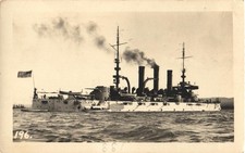 US Navy Battleship Great White Fleet RPPC Real Photo Postcard c1908 Unused picture
