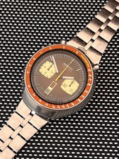 SEIKO 6138-0040 Automatic Chronograph Watch Vintage Mens BULLHEAD Brown Dial picture
