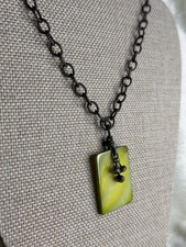 VTG Silpada Retired .925 Silver Chain Green Mother of Pearl Necklace N1133 picture
