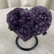 360G Natural Brazilian amethyst hand cut heart-shaped decoratio picture