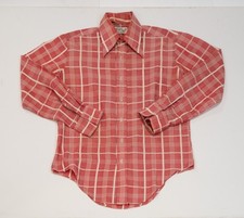 True Vintage Rockabilly 60s 70s Shirt Cowboy Button Up Michel Daniel Paris Plaid picture