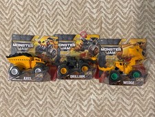 Monster Jam Dirt Squad Drilliam, Axel, Wedge Construction Vehicle Collection Lot picture