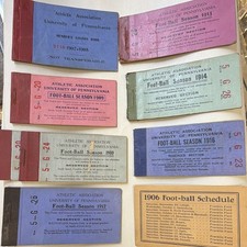 LOT 9 Vtg 1906-1916 University of Pennsylvania Penn Football Ticket Books Sched picture
