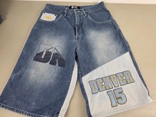Vintage UNK Denim NBA Denver Nuggets shorts Carmelo Anthony's #15 Size 32 picture