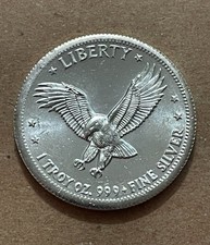 Vintage 1981 Hoffman and Hoffman Liberty Eagle .999 Fine Silver 1 oz round coin picture