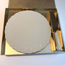 VTG Lenox Georgian Collection Cake Plate & Serving Knife Set New Original Box picture