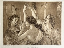 Sandro Botticelli Henri Guerard Engraving Eau Forte Etching Le Printemps Allegory picture