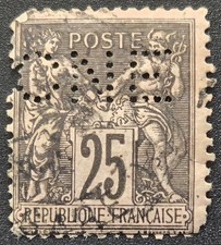 France - 1876–1900 Scott #96 Type Sage 25c Black on cream 