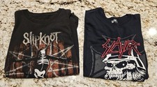 Slayer & Slipknot Adult Size XL Graphic Heavy Metal T-Shirts - See Pics READ picture