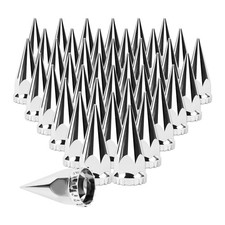 Cabtherlyn 33mm Chrome Spike Lug Nut Covers for Trucks, 40 PCS picture