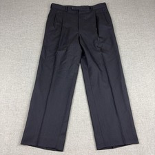 Vintage Burberrys Men’s 34x28 Black Pinstripe Pleated Dress Pants Trousers 90s picture