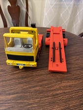 Vintage 1986 Playmobil Geobra Turbo Semi Truck 22 with Lowboy Trailer Set Rare picture