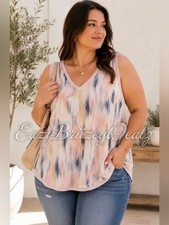NWT Torrid Georgette Watercolor Abstract Tank Top 1X 14/16 Boho Flowy picture