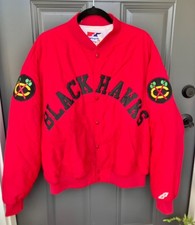 Vintage Swingster Jacket Chicago Blackhawks XL Red Retro NHL Embroidered Coat picture