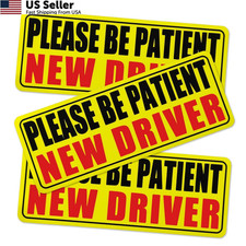 New Driver Magnet Please Be Patient Reflective Warning Sign Car 3 Pack New USA  picture