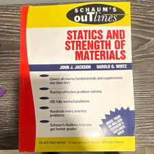 McGraw-Hill Schaum's Outline Statics & Strength of Materials PB 1980 picture