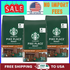 3PACK Starbucks Pike Place Roast, Whole Coffee Beans, Medium Roast 28 oz picture