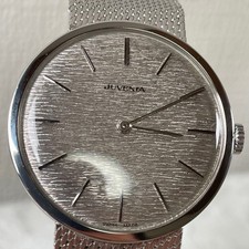 Working JUVENIA Vintage Hand Wound Unisex Watch All Silver Vintage Y65 picture