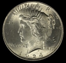 1924 $1 Peace Dollar- Choice UNC- SMH-2710 picture