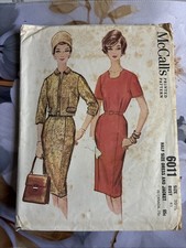 Vintage 1960s McCalls 6011 Sewing Pattern Dress Jacket  Size 20 Bust 41 picture