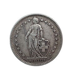 1932B Switzerland 2 Francs XF-Extremely Fine 0.835 Silver Coin- Key Date KM #21 picture