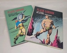 Vintage 1974 Flash Gordon Hardcover 2 Vol Set Alex Raymond Nostalgia Press w/DJ picture