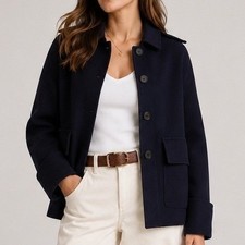 Madewell Double Faced Chore Jacket Italian Wool Blend Trip Navy NZ223 Small NWT picture