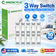 10x GREENCYCLE 15A 3 Way Light Switch,UL Certified,Residential&Commercial Grade picture