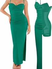 Popilush Women’s Emerald Green Shape-wear Cocktail Dress picture