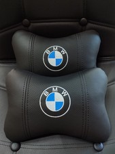 2Pcs Car Headrest Pillows BMW Handmade Embroidery Neck Support Cushion Interior picture