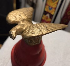 Antique Solid Brass Eagle Clock Finial 1-1/2” X 2-1/4” picture