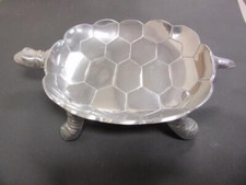 Turtle Candy Serving Bowl Trinket Tray Chrome Plated Decorative Centerpiece New picture