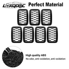 7PCS Black Front Grill Mesh for Jeep Grand Cherokee 2017+  Rings Covers Inserts picture