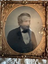 Antique 1/6th Plate Ruby Ambrotype Photo Half Case Very Handsome Man picture