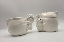 Vintage 1988 Pillsbury Doughboy Ceramic Creamer & Sugar Bowl Set picture