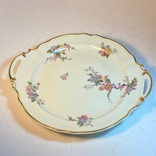 Bernardaud Bengali Limoges France Porcelain Pierced Handled Cake Plate 11.5