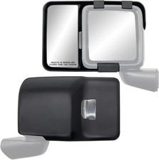 Snap & Zap Custom Fit Towing Mirror Pair for Jeep Wrangler, Gladiator, Black picture