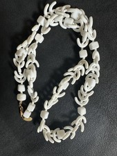 Vintage Miriam Haskell Milk Plastic Single Strand Necklace picture