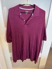 Roundtree & Yorke Burgundy Supima Cotton Size L Mens Polo Shirt            12-37 picture