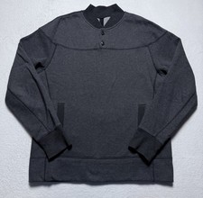 Lululemon Sweatshirt Mens Large Gray Heathered Revolve Henley Stretch Pullover picture