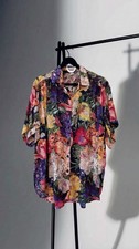 Vintage 90s Compagnie Internationale Express Floral Button-up Top Medium picture