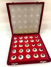 Vintage Human Prosthetic Eye ~ Antique Artificial Mix Eye Set Of 25 Pcs picture