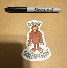 Gone Squatchin' Cartoon Bigfoot Sticker Decal for Skateboard picture