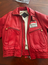 ⁠Vintage Yamaha Marlboro Leather Racing Jacket Size L - Authentic Moto GP Red⁠ picture