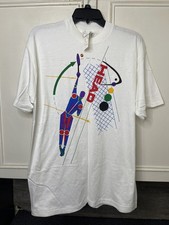 1980s Vintage HEAD Sportswear Tennis T-Shirt Block Logo M USA  Single Stitch picture