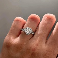 2 Ct Heart Cut White Moissanite Engagement Ring 14K White Gold Plated picture